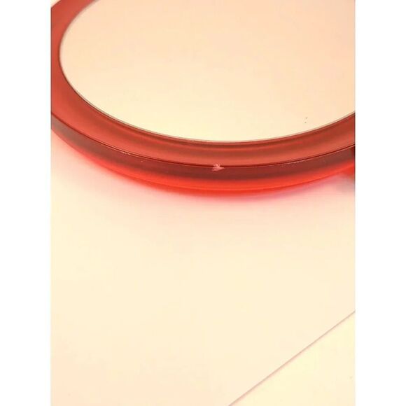 Cosmetic Mirror swivel style Red Plastic and Metal Stand Retro - Picture 6 of 16